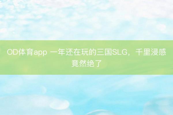 OD体育app 一年还在玩的三国SLG，千里浸感竟然绝了