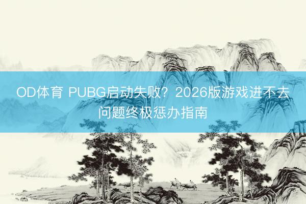 OD体育 PUBG启动失败？2026版游戏进不去问题终极惩办指南