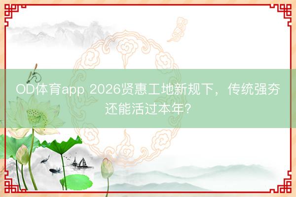 OD体育app 2026贤惠工地新规下,传统强夯还能活过本年?
